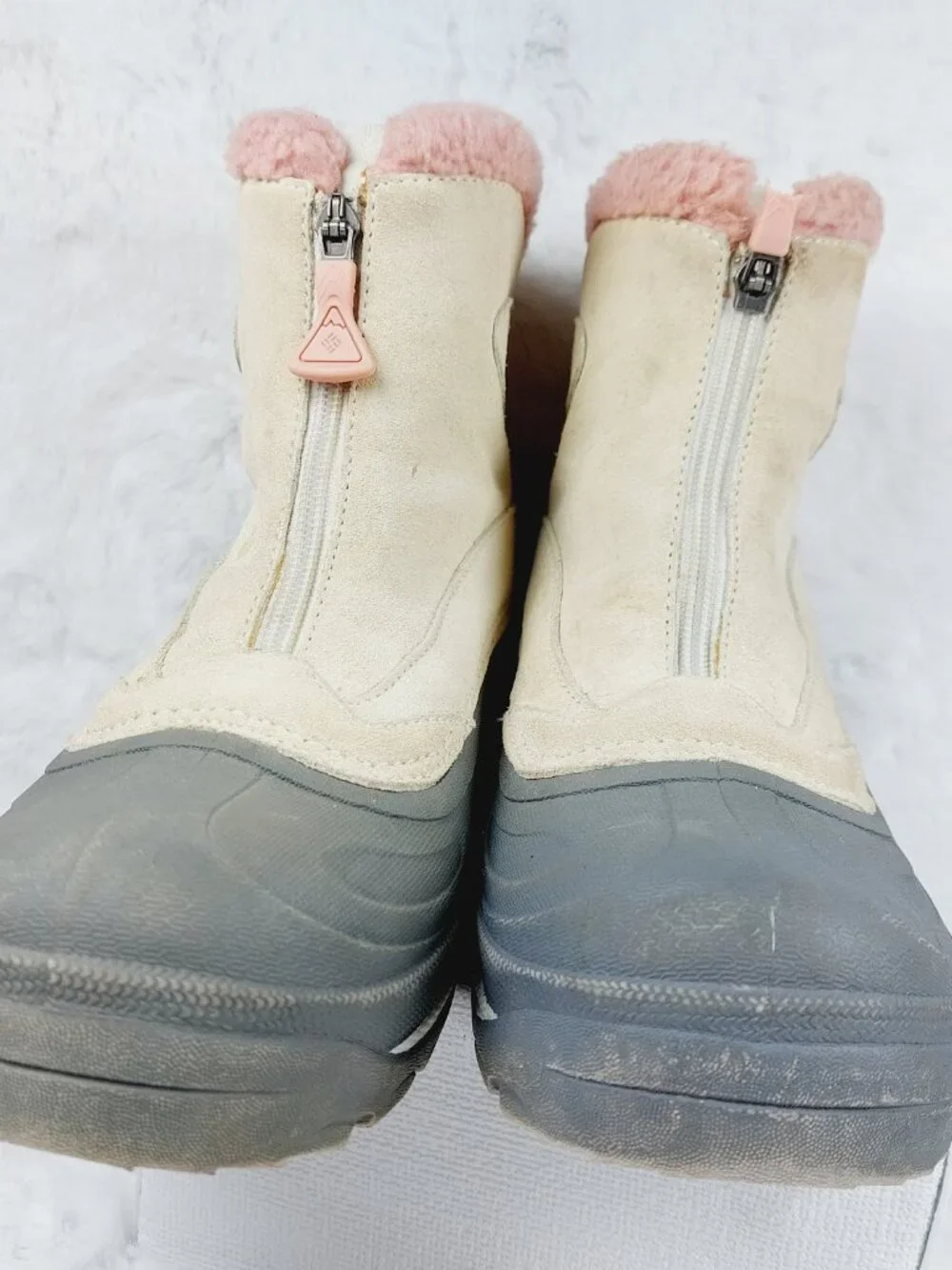 Columbia Women's Off White Pink Cascadian Snowchill Thermolite Winter Boots Sz 8